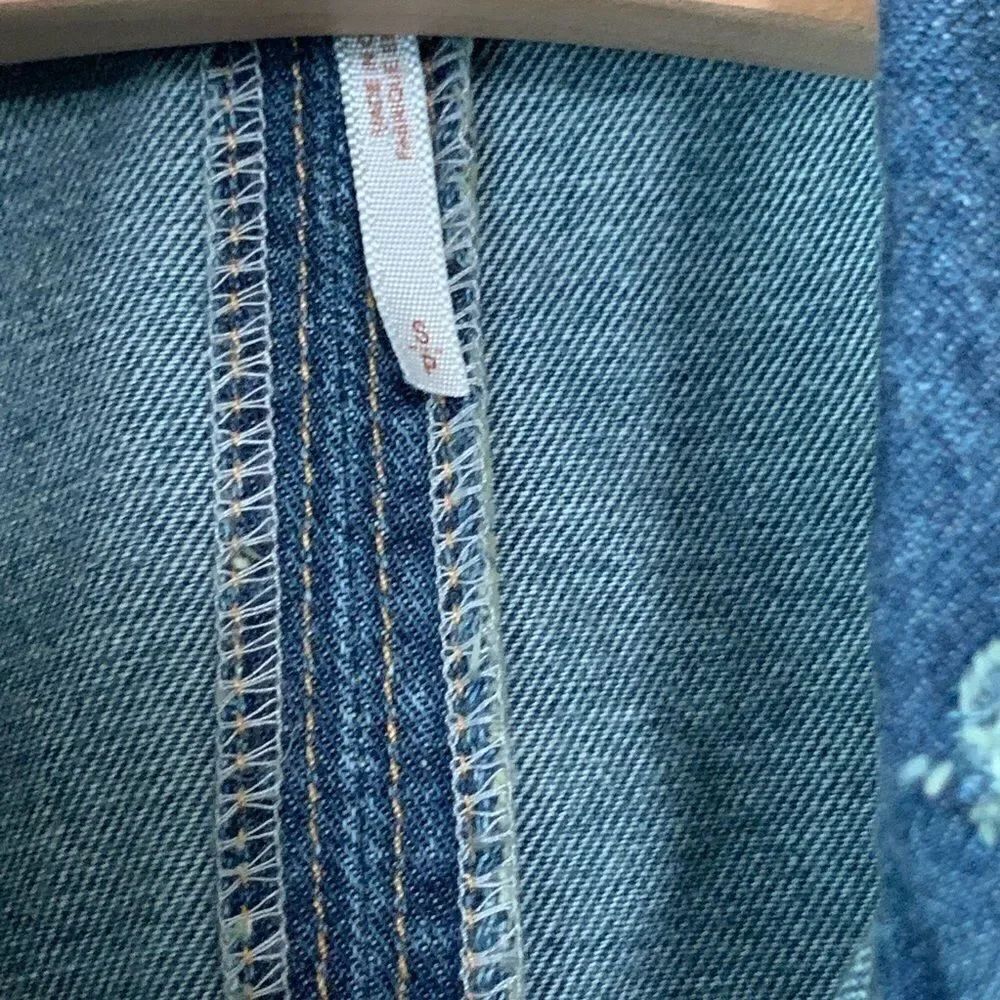 Free People Macrame Back Distressed Denim Vest - Picture 3 of 3